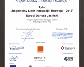 DARPOL_Lider Innowacji i Rozwoju 2012 r.