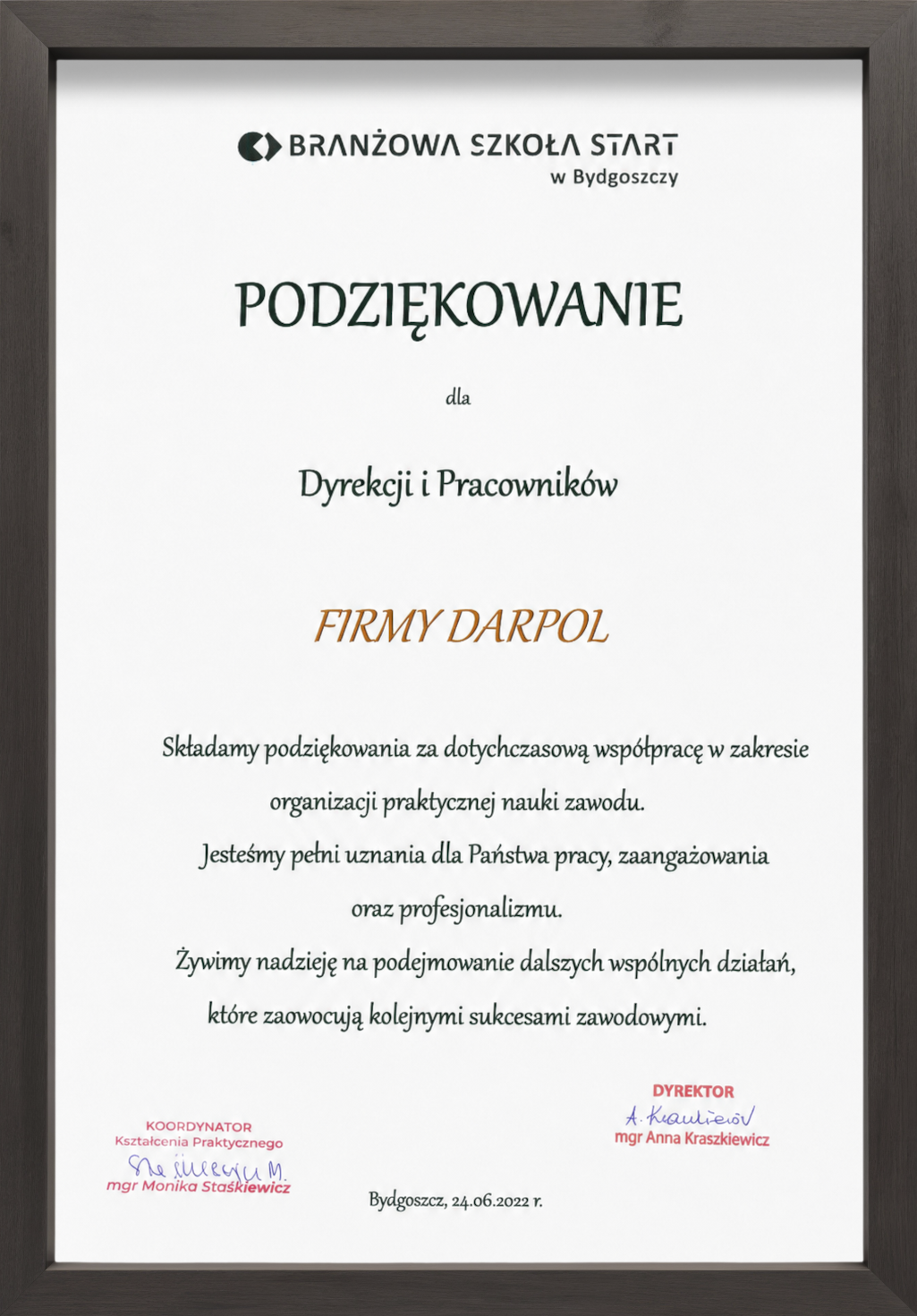 Podziękowanie SOKRATES 2022