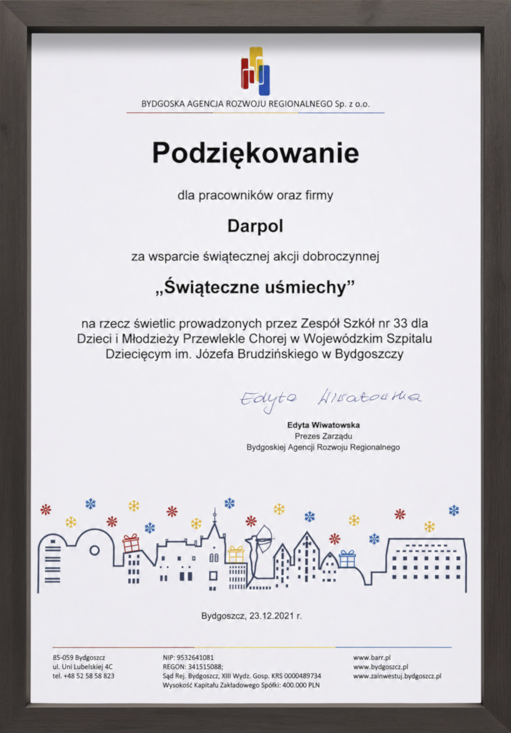 Podziękowanie_Świąteczne uśmiechy